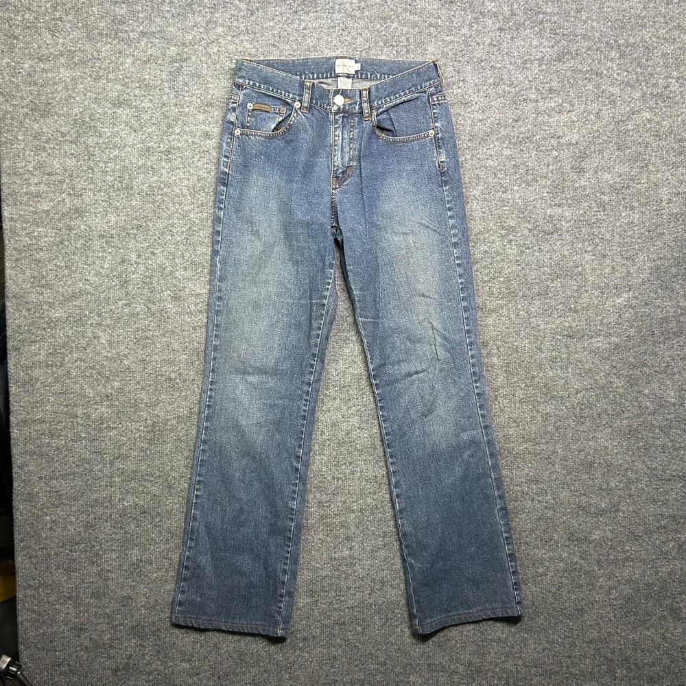 Calvin Klein Straight Jeans Women's 6 Blue Denim Pockets Classic Zip Fly - 28X29
